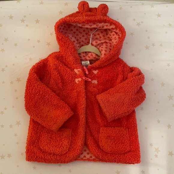 TINY LITTLE WONDERS fuzzy hooded jacket coat - Picture 1 of 7